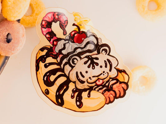 Banana Split Tiger Acrylic Keycharm AlienInAJar