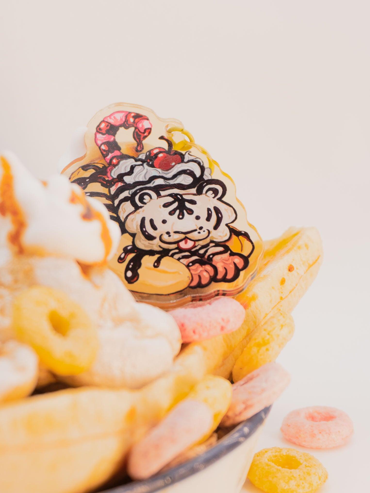 Banana Split Tiger Acrylic Keycharm AlienInAJar