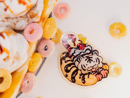 Banana Split Tiger Acrylic Keycharm AlienInAJar