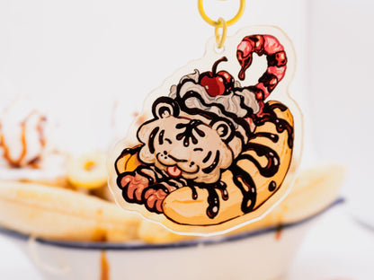 Banana Split Tiger Acrylic Keycharm AlienInAJar