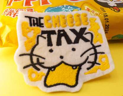 Cheese Tax Cat Sew-On Patch AlienInAJar