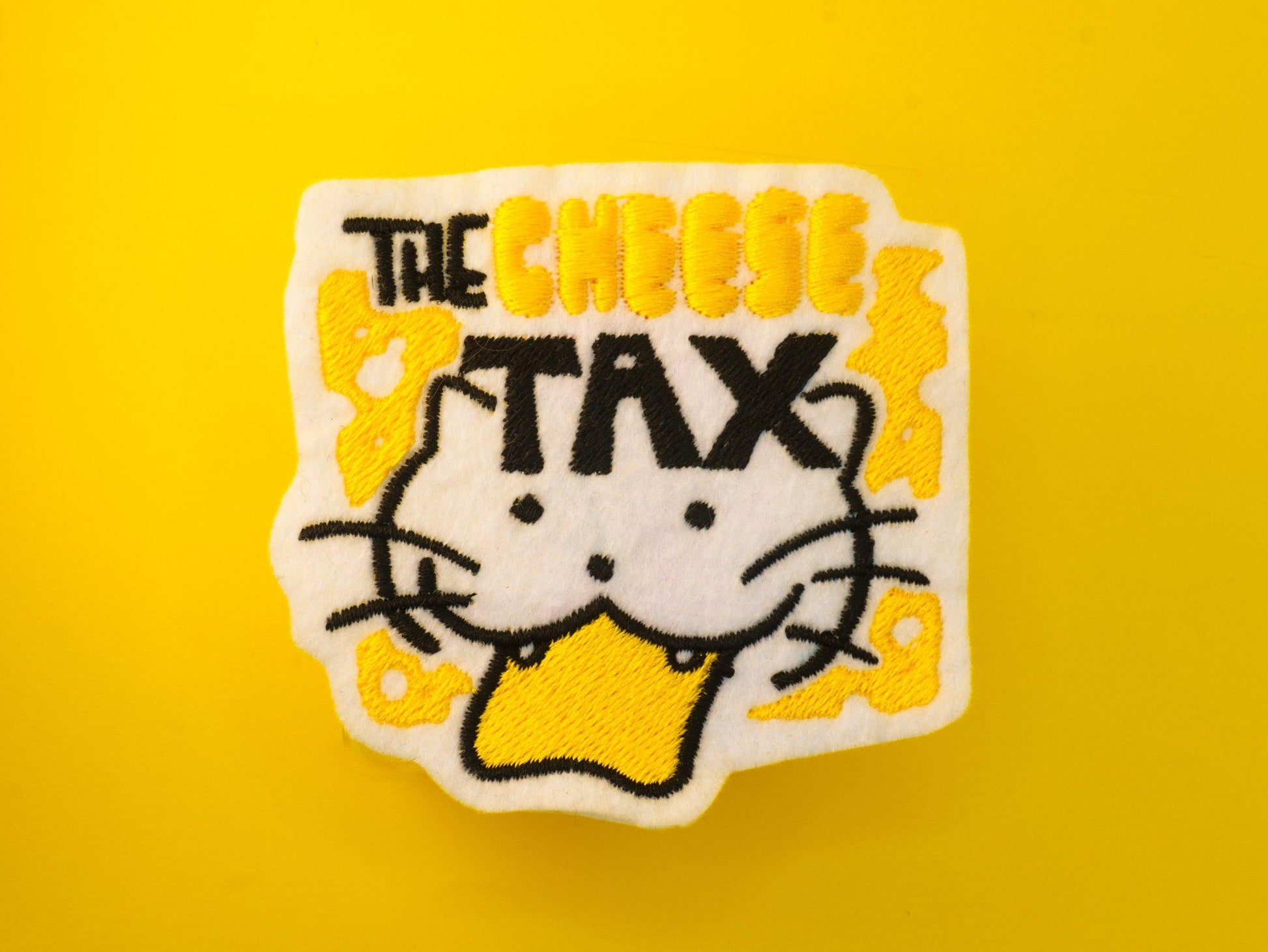 Cheese Tax Cat Sew-On Patch AlienInAJar