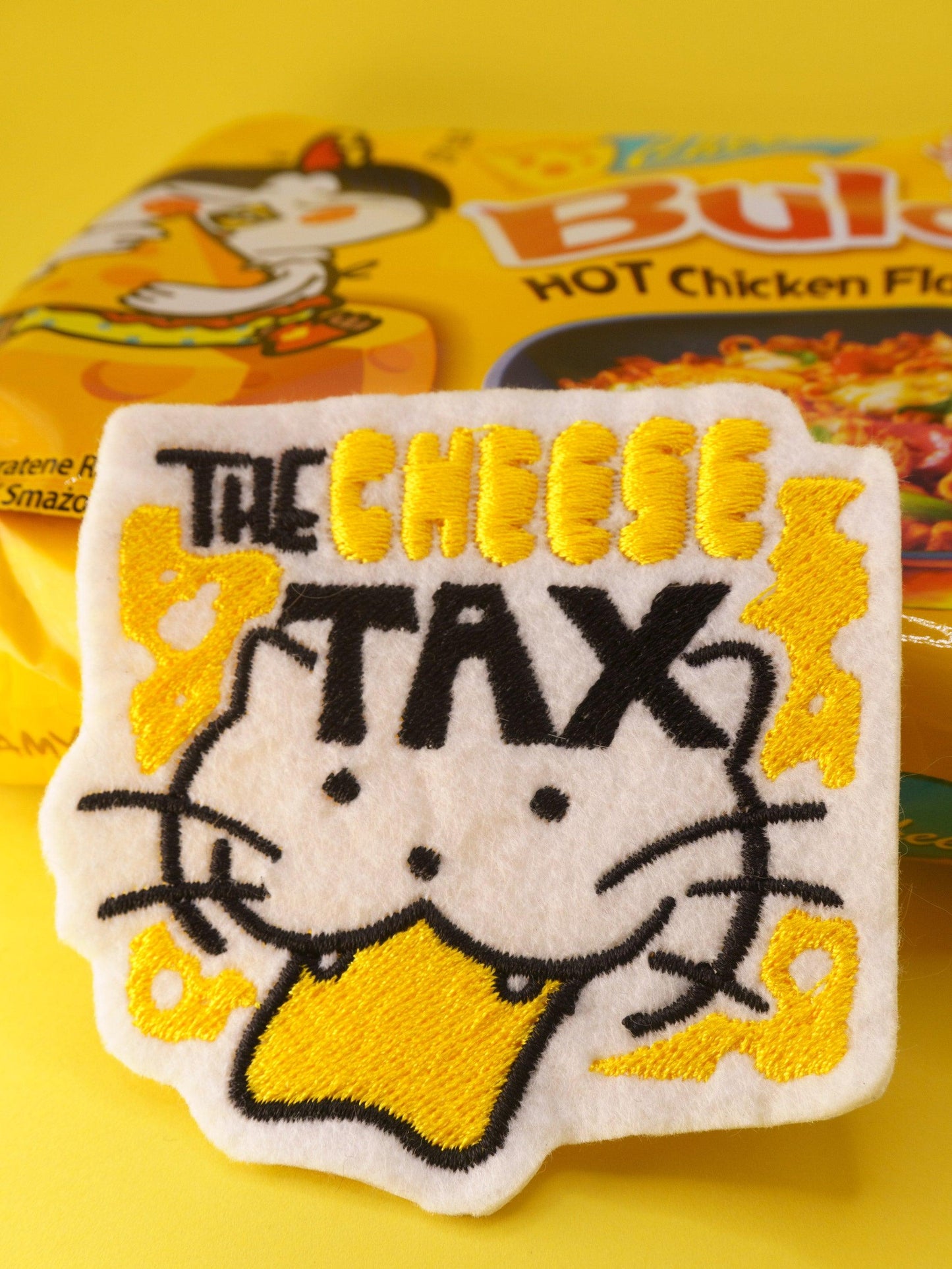 Cheese Tax Cat Sew-On Patch AlienInAJar