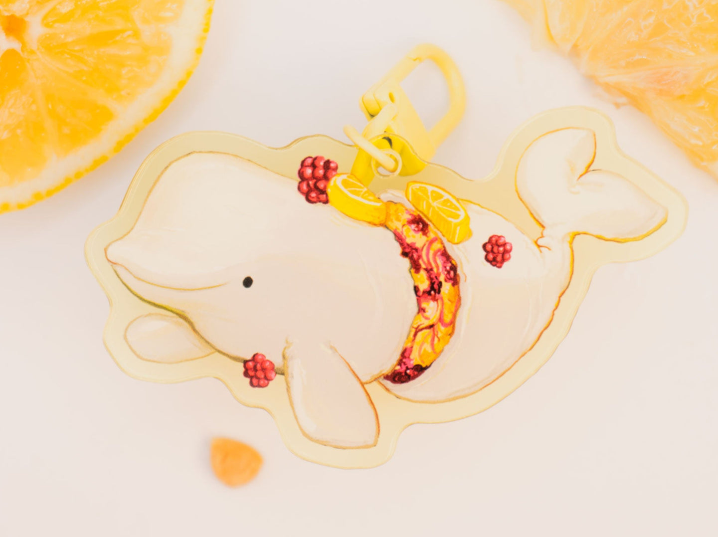 Lemon Cake Beluga Acrylic Keycharm