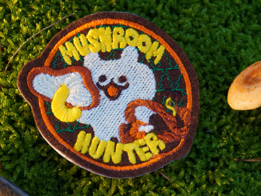 Mushroom Hunter Cat Sew-On Patch