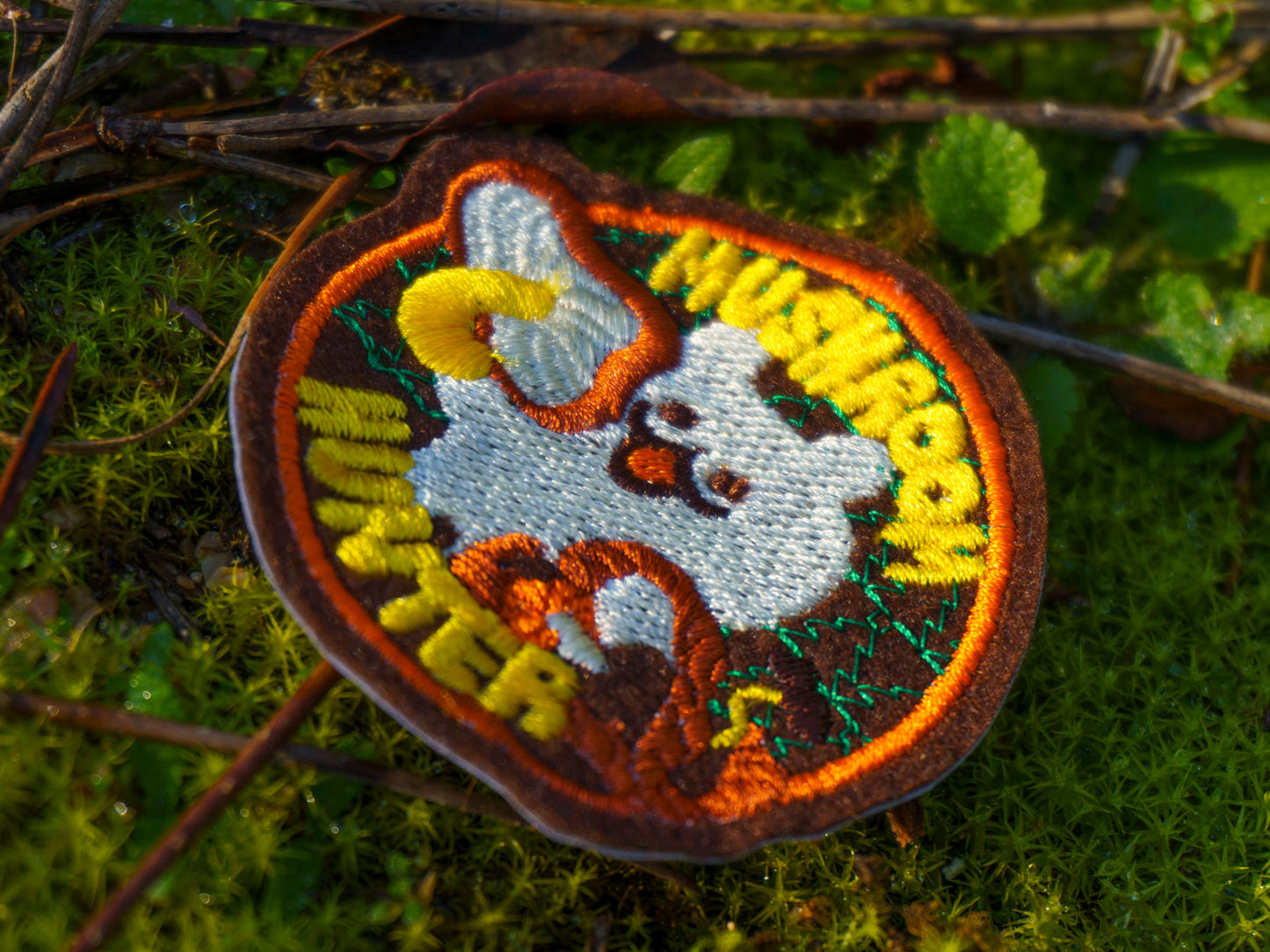 Mushroom Hunter Cat Sew-On Patch