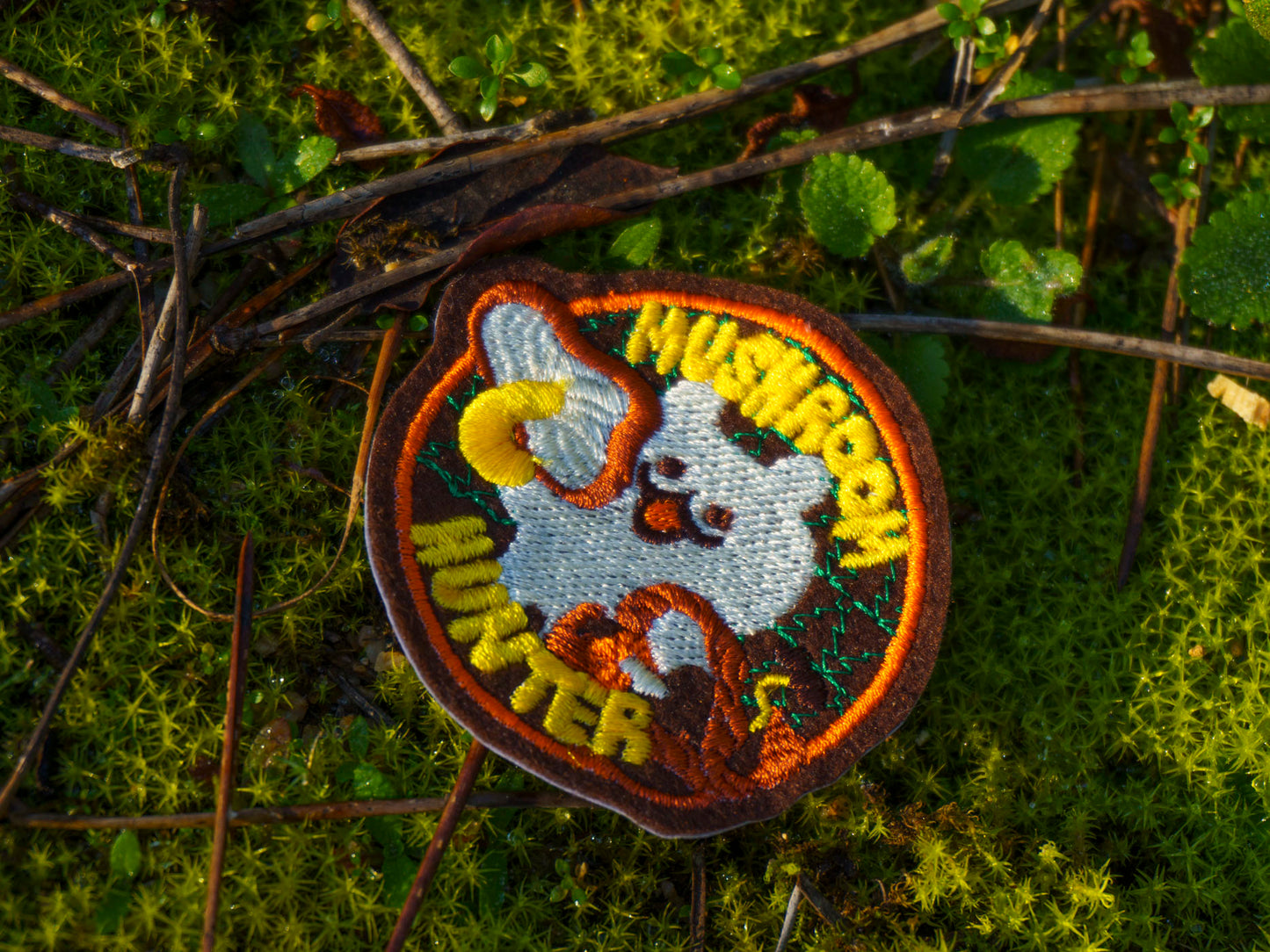 Mushroom Hunter Cat Sew-On Patch