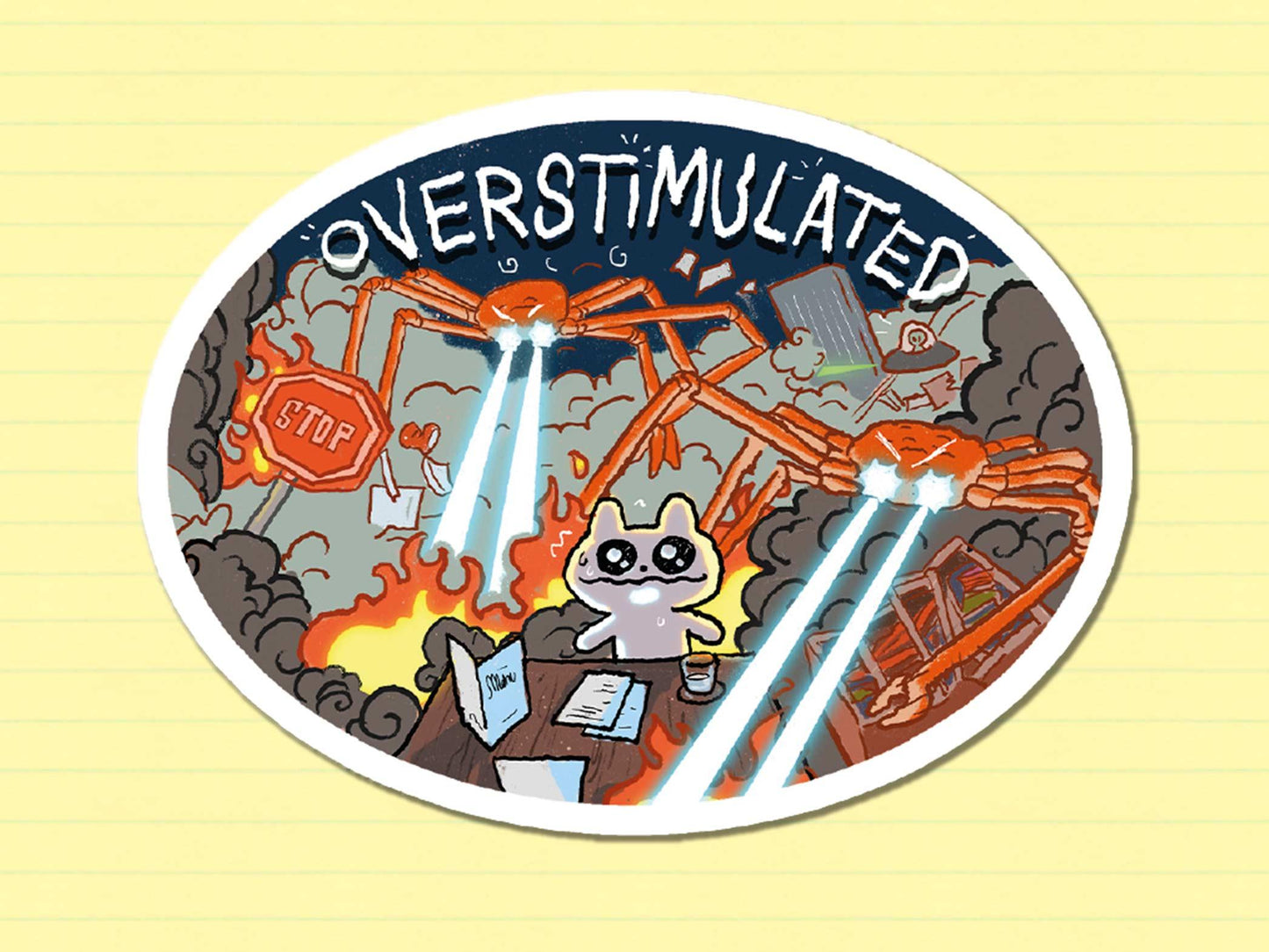 Overstimulated Sticker AlienInAJar