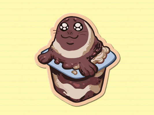 Ribbon Seal Vanilla Swirl Pudding Sticker AlienInAJar