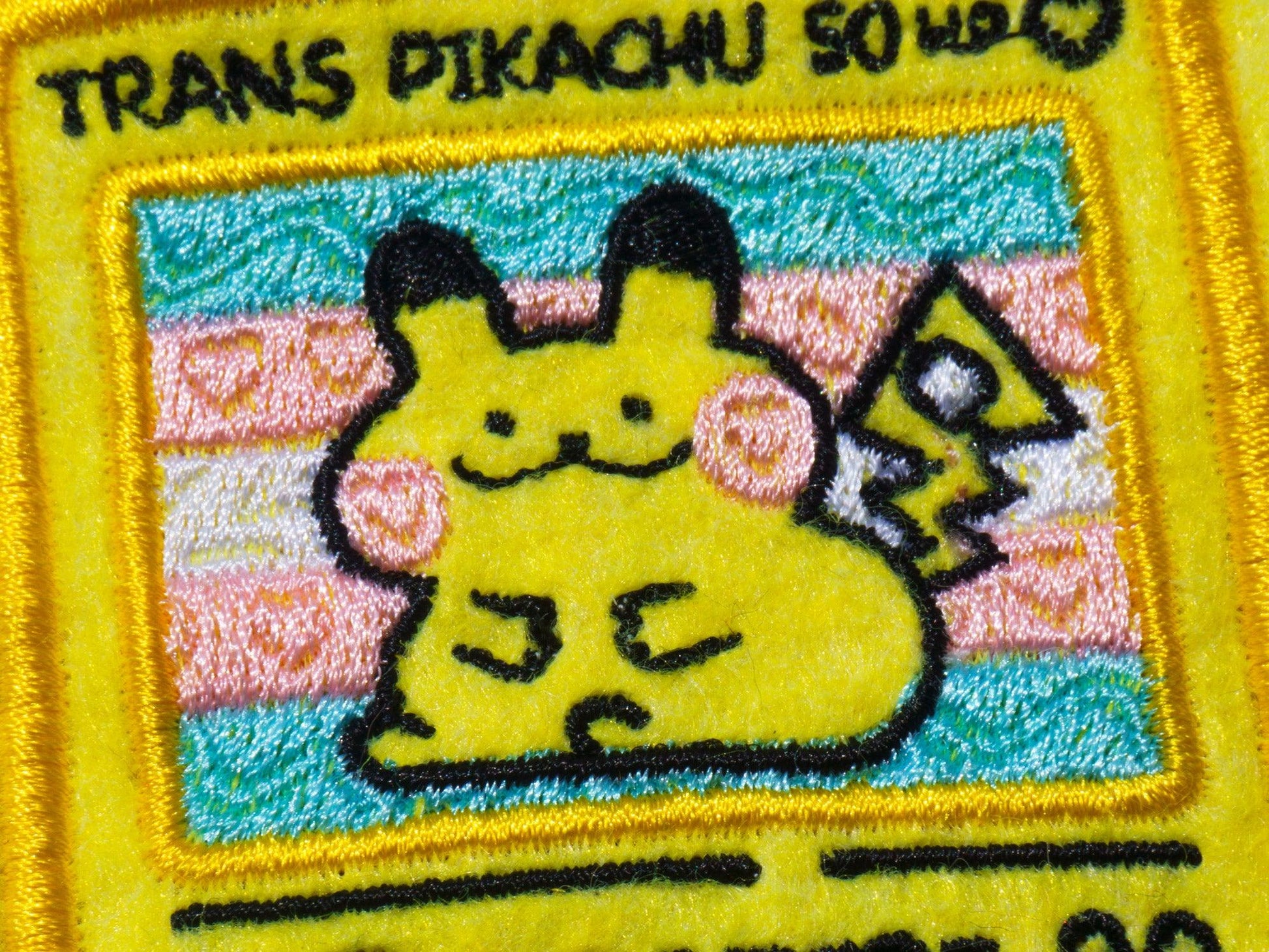 Trans Masc Pikachu Pokemon Card Sew-On Patch AlienInAJar