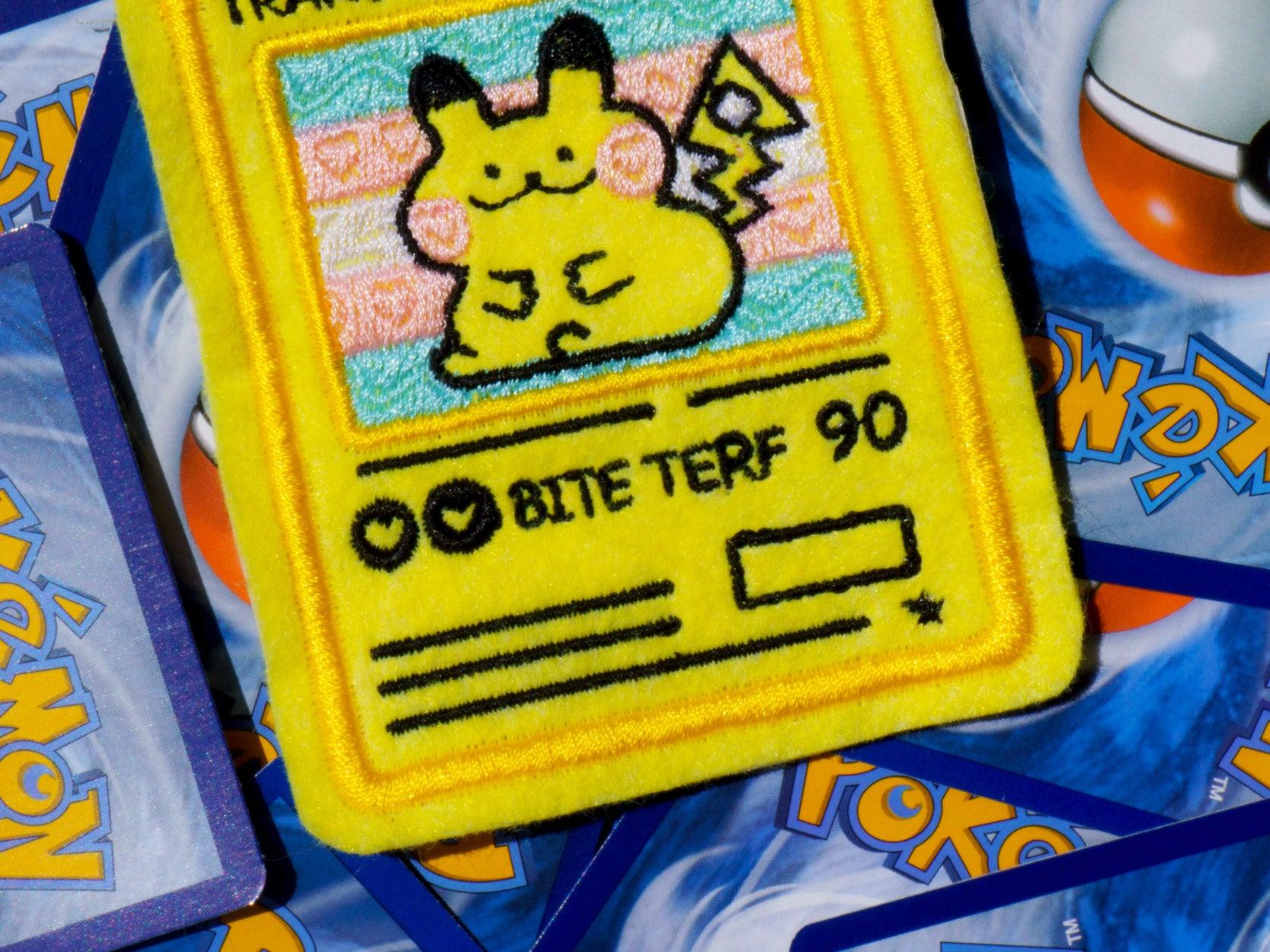 Trans Masc Pikachu Pokemon Card Sew-On Patch AlienInAJar