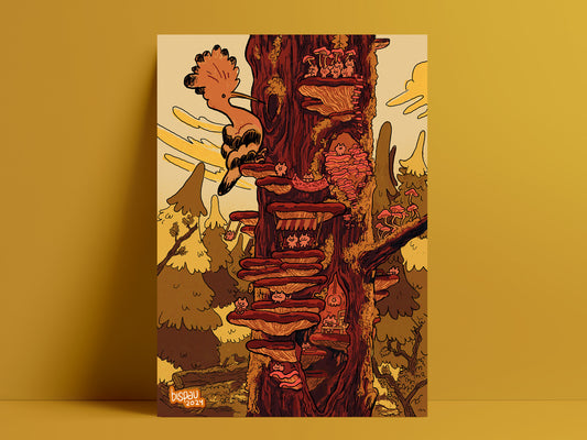 Mushroom Apartments A4 Print