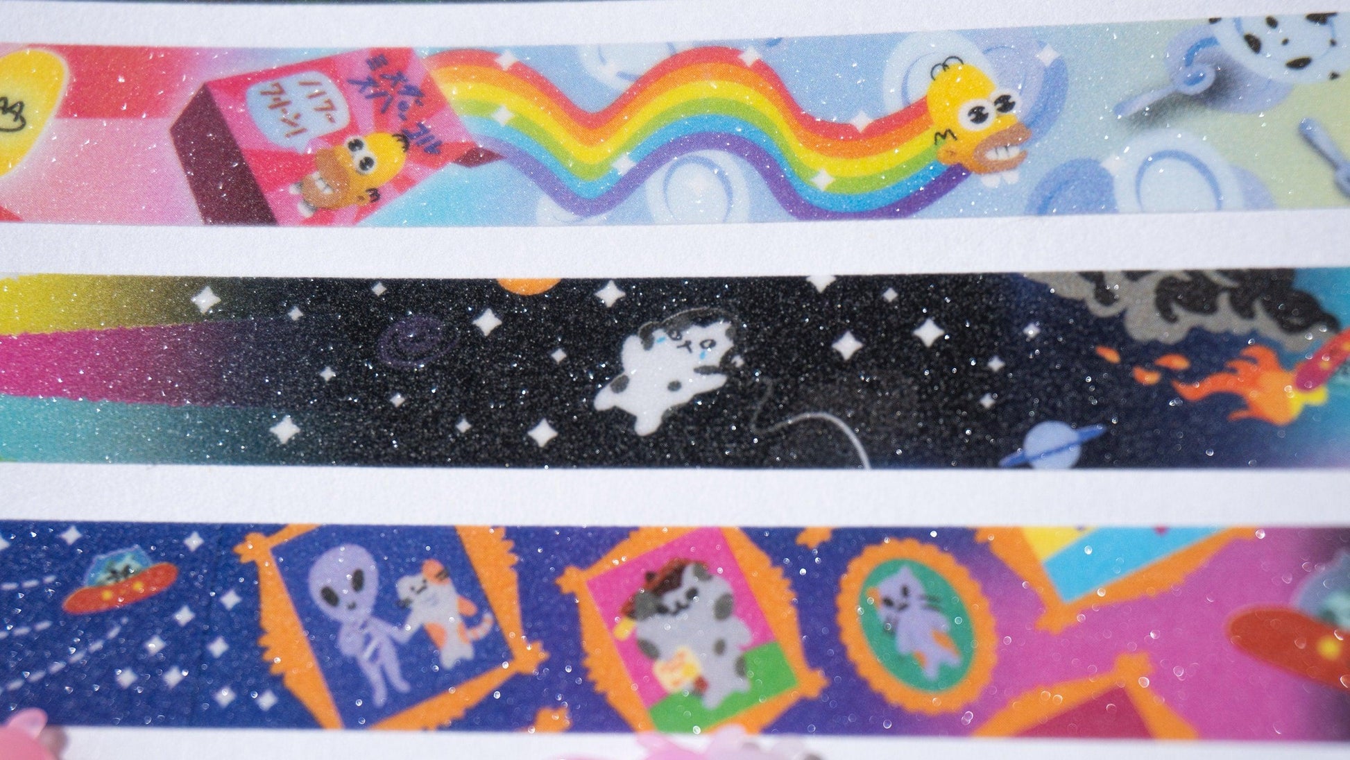 Alien Cat Adventures Glitter Washi Tape AlienInAJar