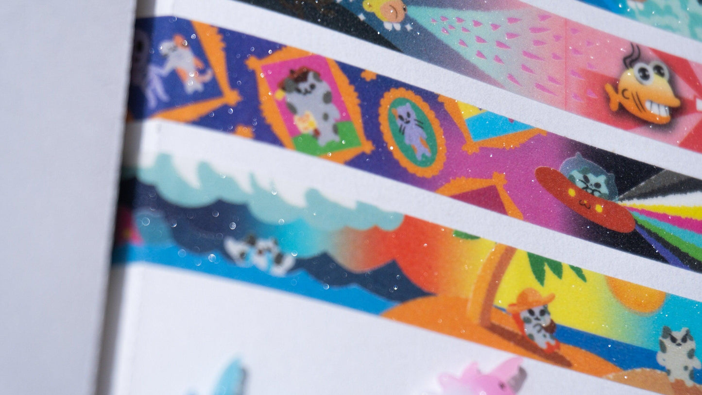 Alien Cat Adventures Glitter Washi Tape AlienInAJar