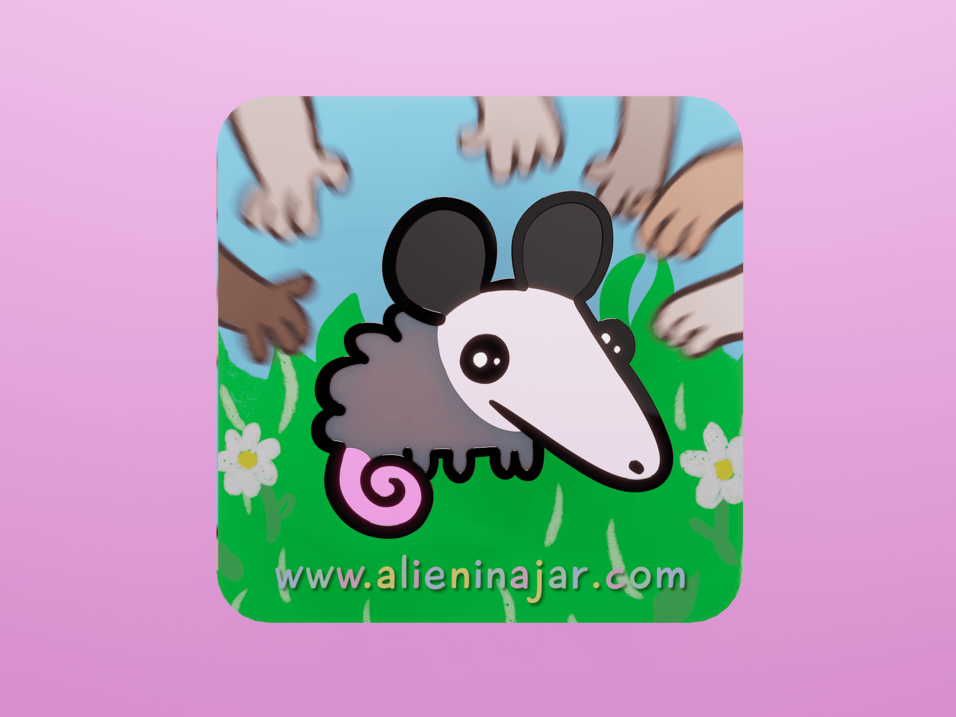 Baby Opossum Enamel Pin AlienInAJar