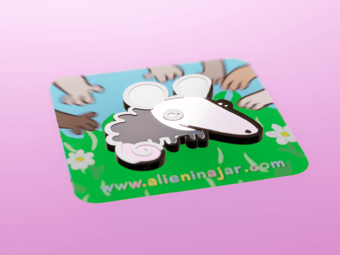 Baby Opossum Enamel Pin AlienInAJar