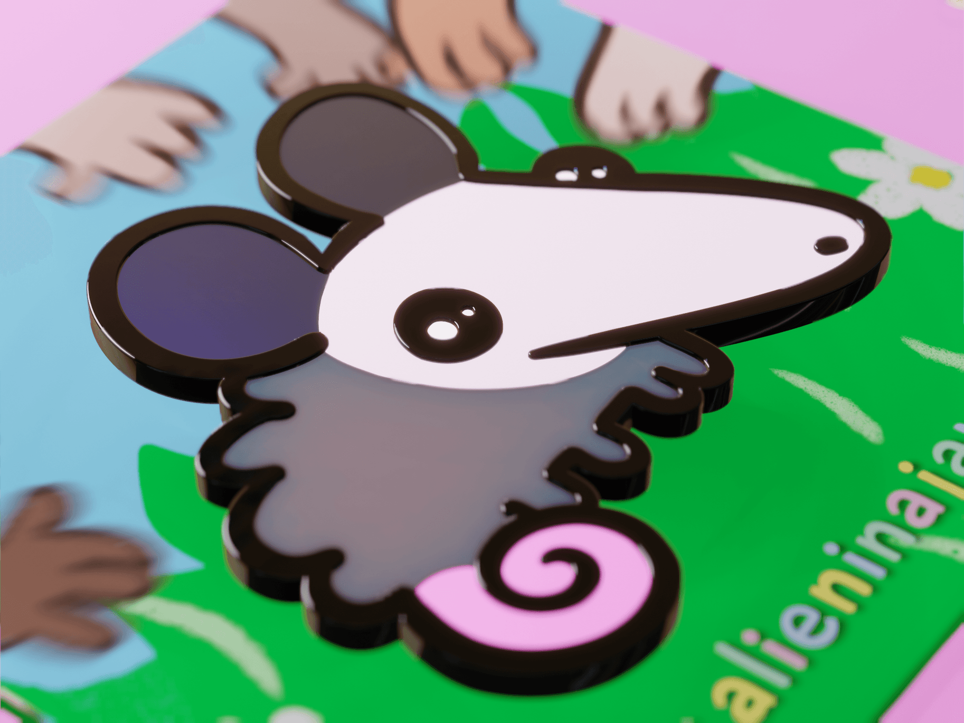 Baby Opossum Enamel Pin AlienInAJar