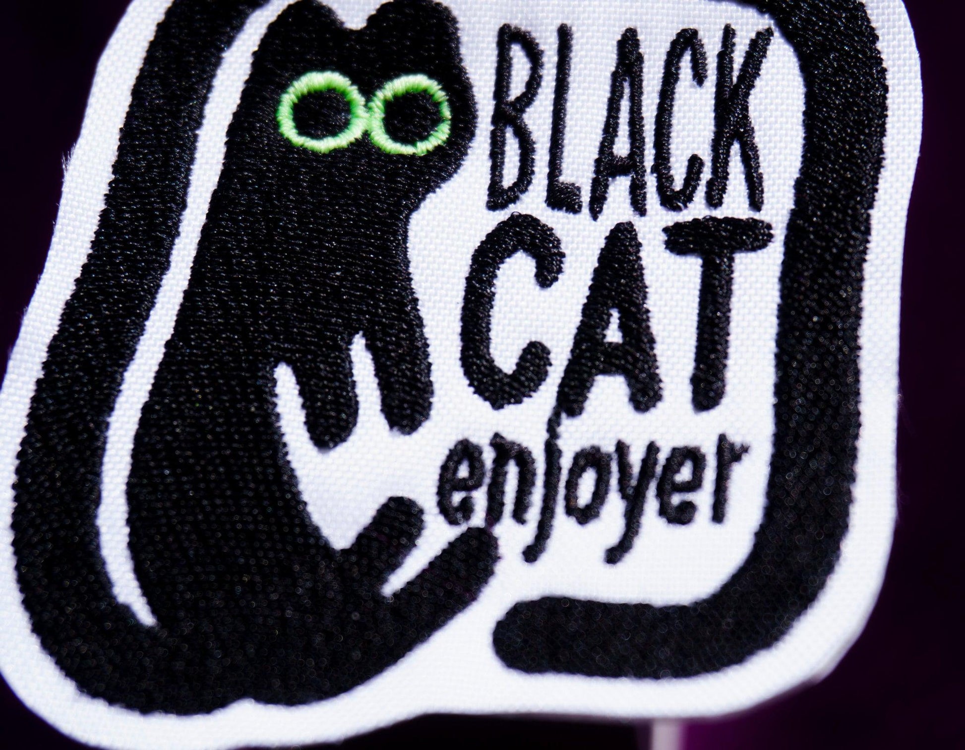 Black Cat Enjoyer Sew-On Patch (Glow in the dark) AlienInAJar