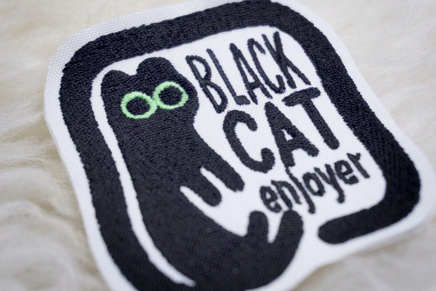 Black Cat Enjoyer Sew-On Patch (Glow in the dark) AlienInAJar