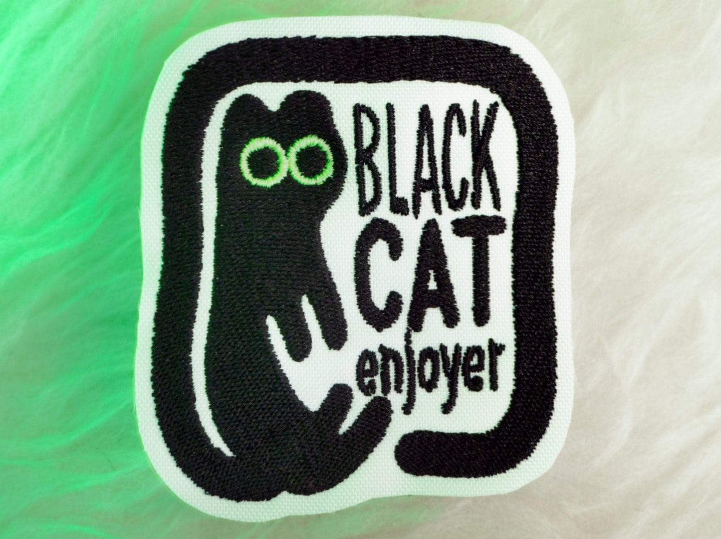 Black Cat Enjoyer Sew-On Patch (Glow in the dark) AlienInAJar