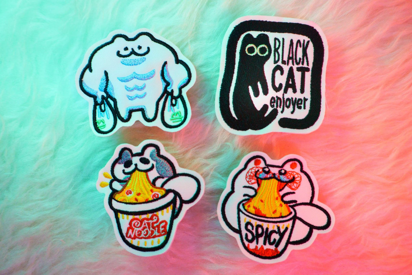 Black Cat Enjoyer Sew-On Patch (Glow in the dark) AlienInAJar