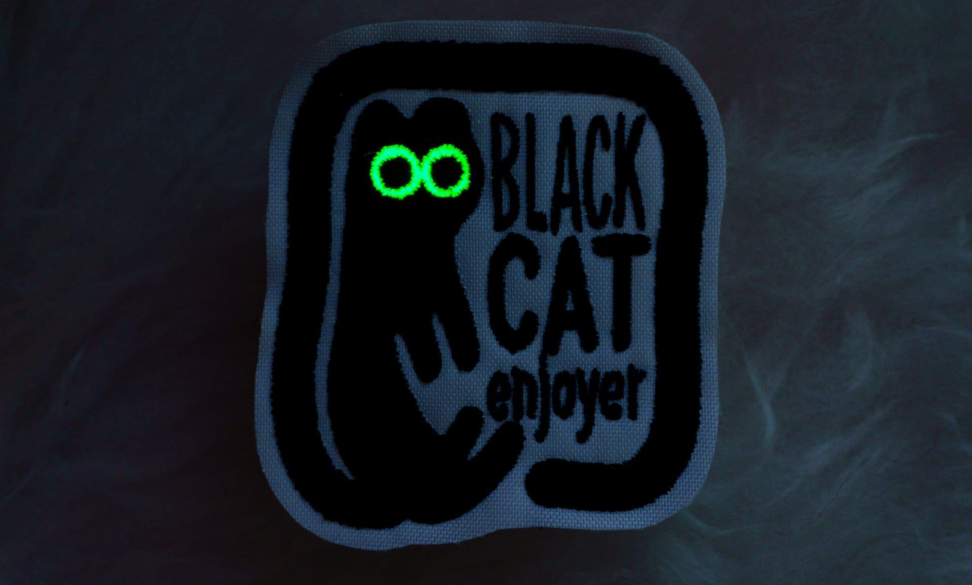 Black Cat Enjoyer Sew-On Patch (Glow in the dark) AlienInAJar