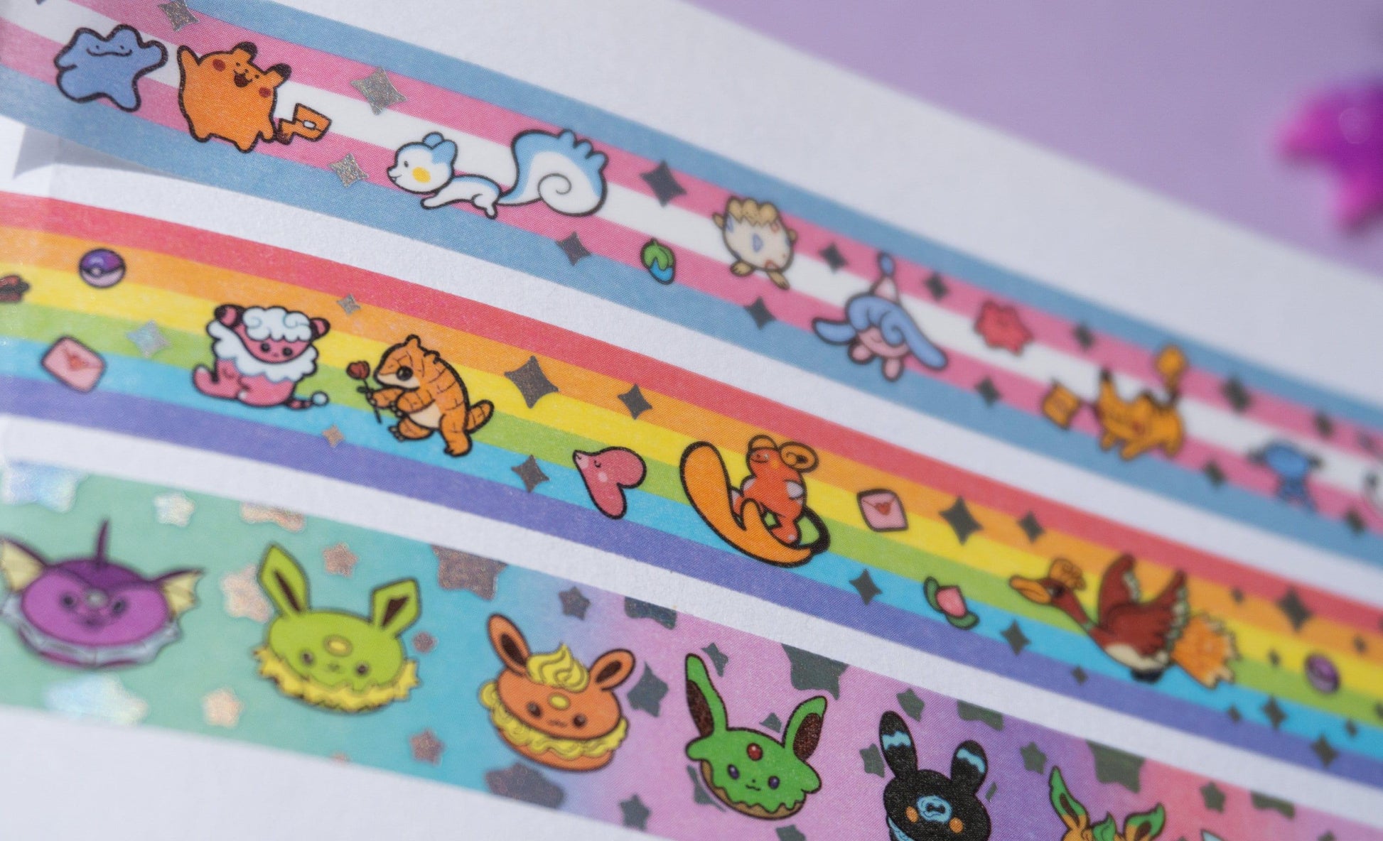 Eeveelution Donuts Holographic Washi Tape AlienInAJar