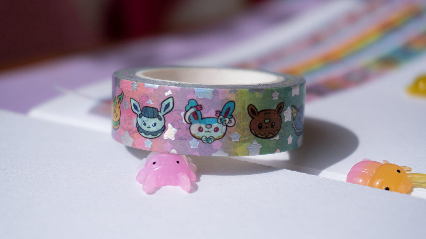 Eeveelution Donuts Holographic Washi Tape AlienInAJar