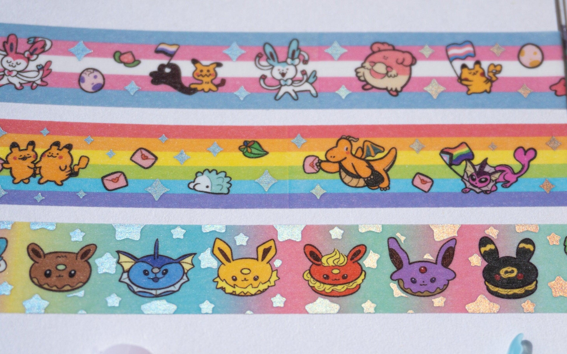 Eeveelution Donuts Holographic Washi Tape AlienInAJar