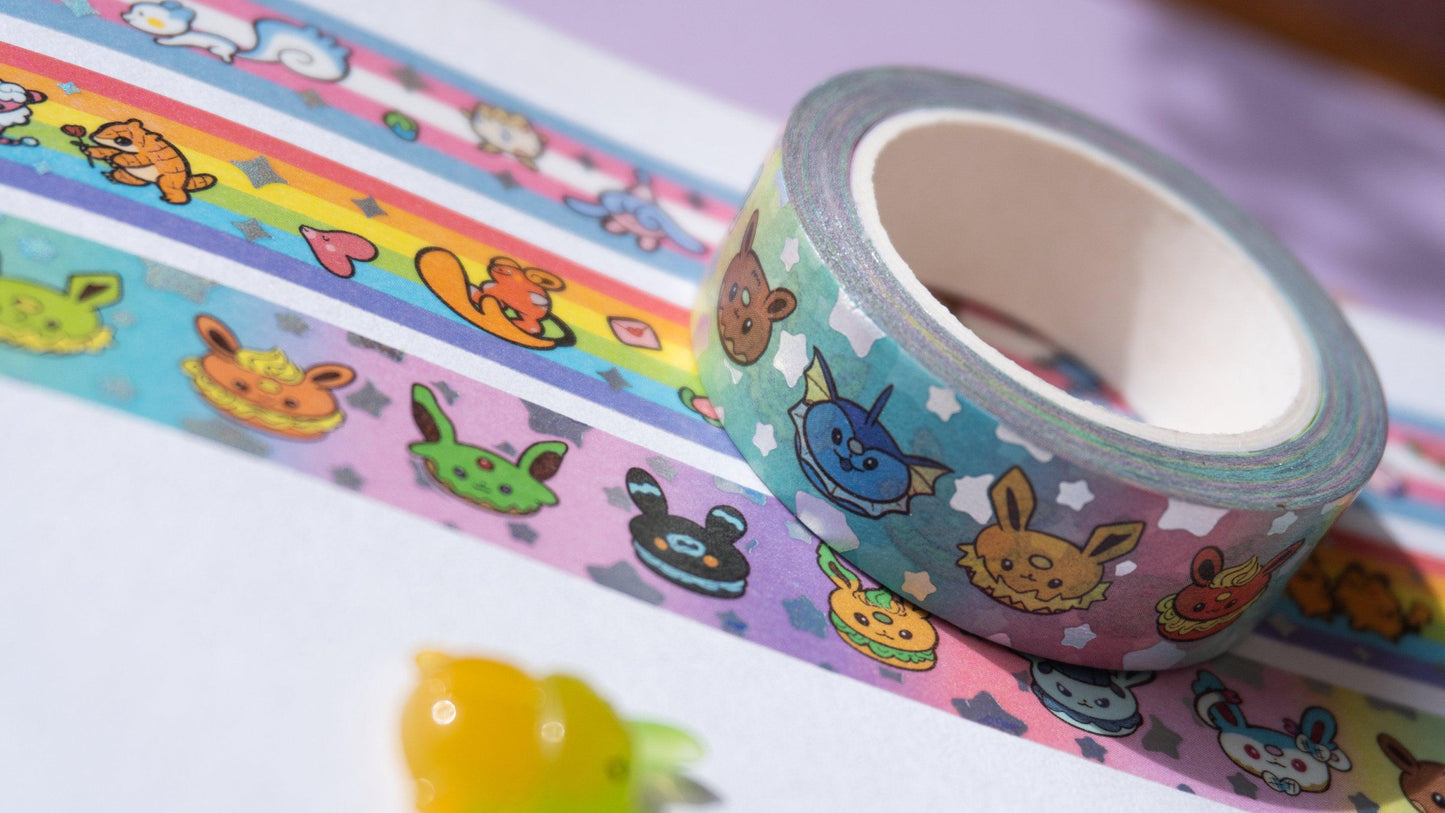 Eeveelution Donuts Holographic Washi Tape AlienInAJar