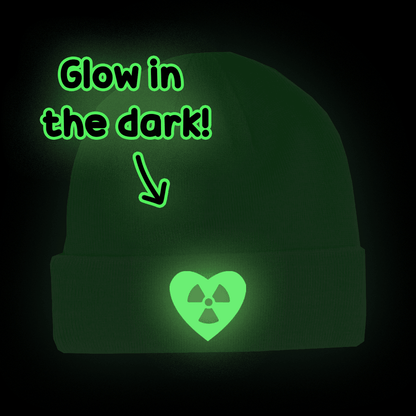 GREEN RADIOACTIVE GLOW IN THE DARK BEANIE AlienInAJar