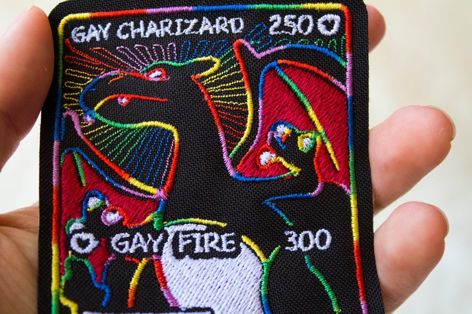 Gay Charizard Card Sew-On Patch AlienInAJar