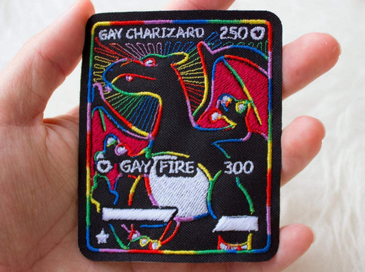 Gay Charizard Card Sew-On Patch AlienInAJar