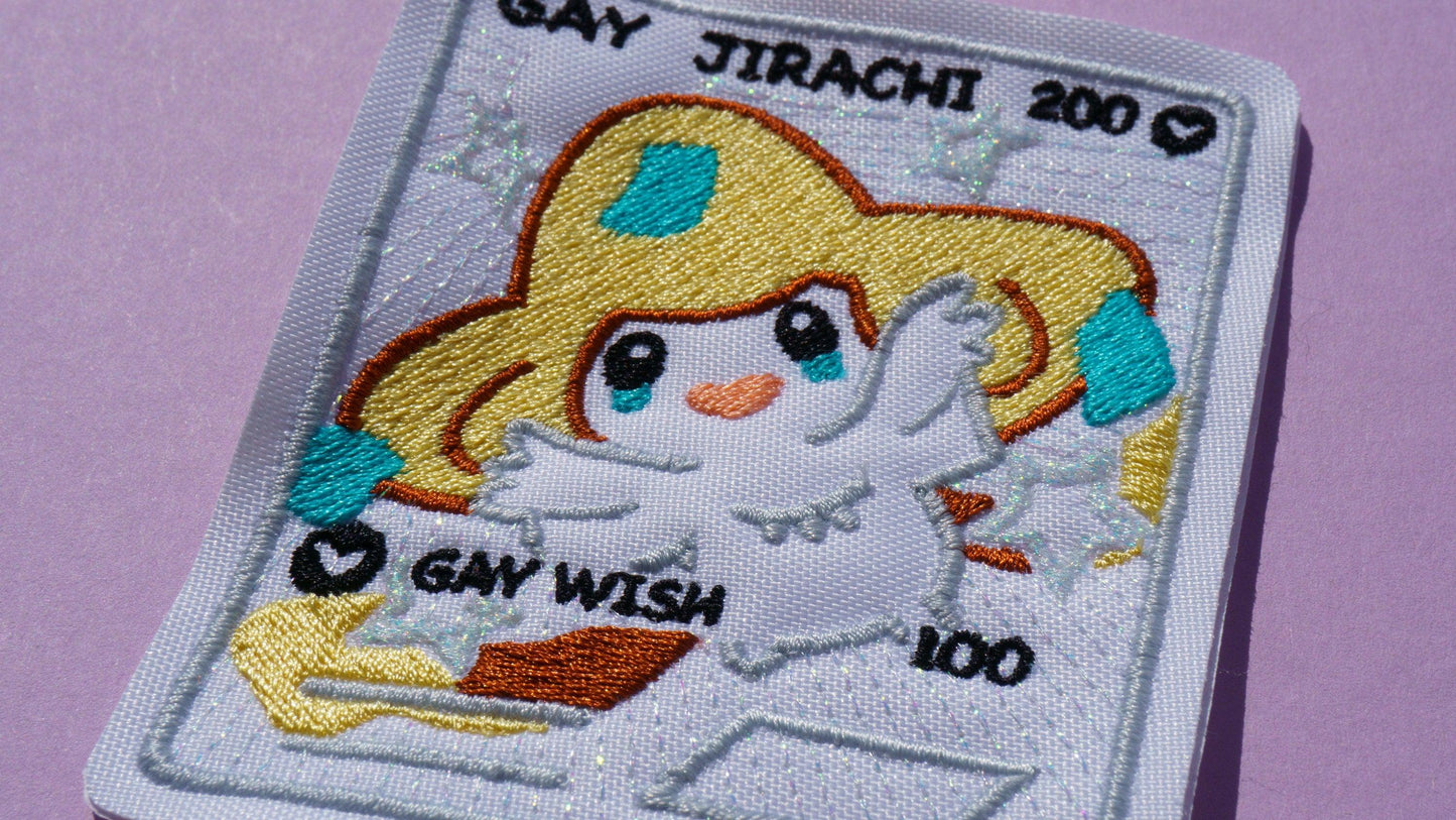 Gay Jirachi Holographic Card Sew-On Patch AlienInAJar