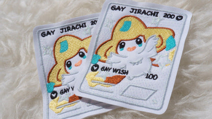 Gay Jirachi Holographic Card Sew-On Patch AlienInAJar