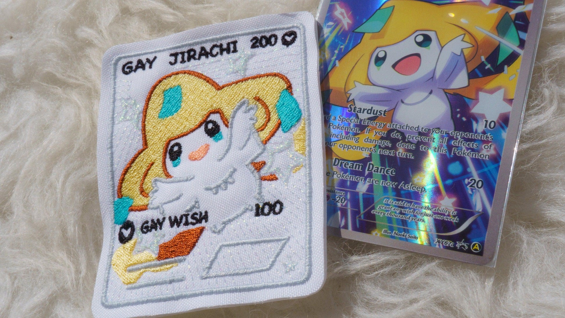 Gay Jirachi Holographic Card Sew-On Patch AlienInAJar