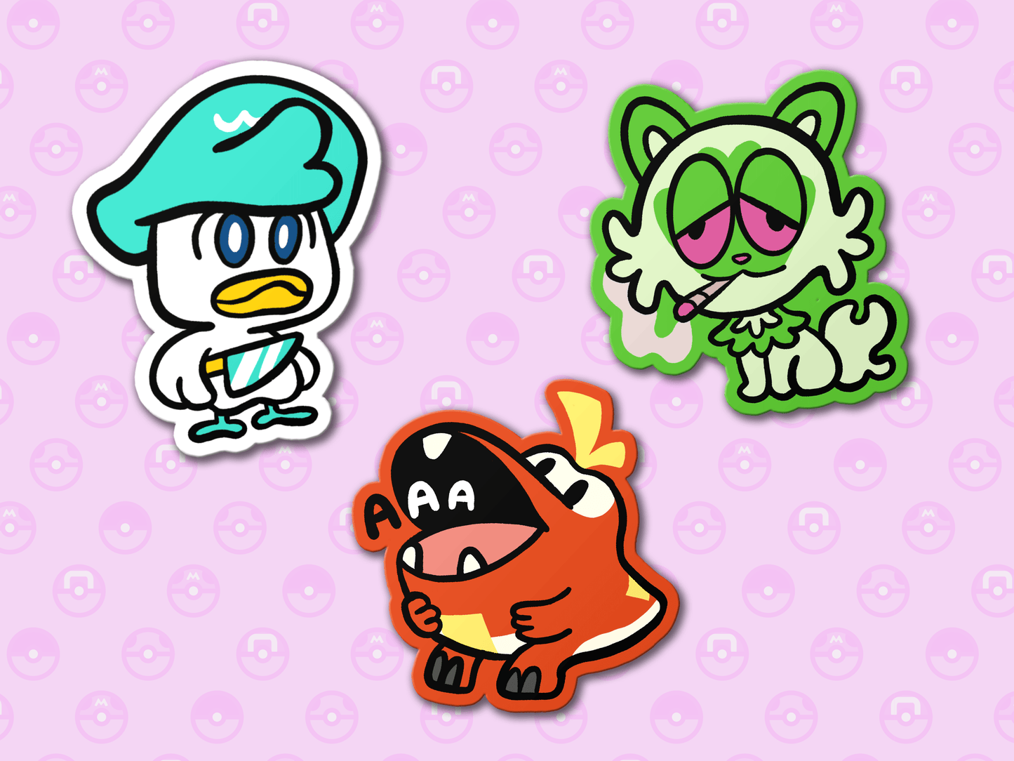 Gen 9 Starters Stickers (3 pack) AlienInAJar