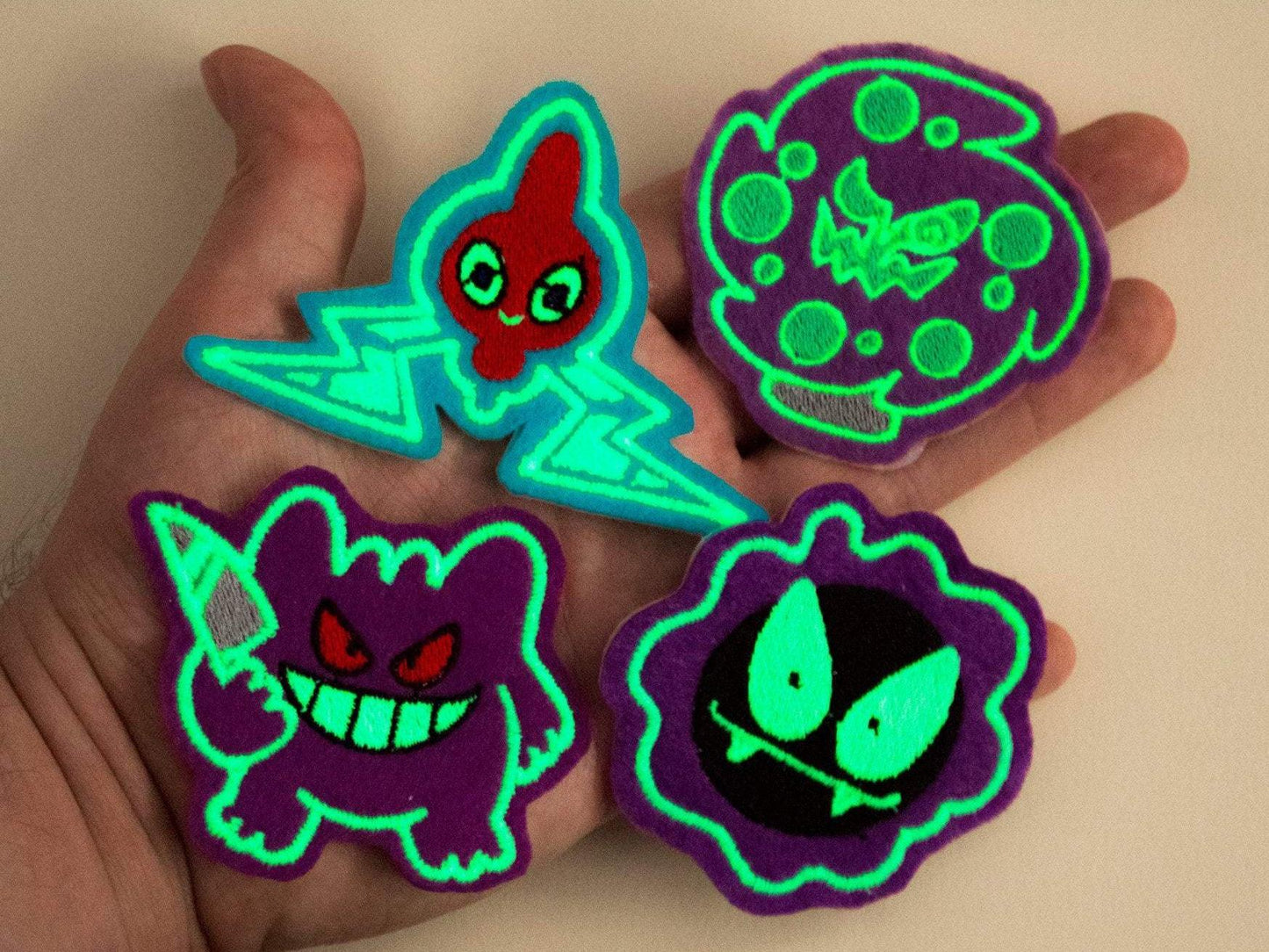 Ghost Pokemon Glow in the dark Sew-On Patches AlienInAJar