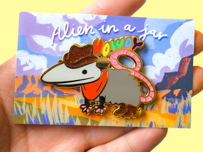 HOWDY enamel pin AlienInAJar