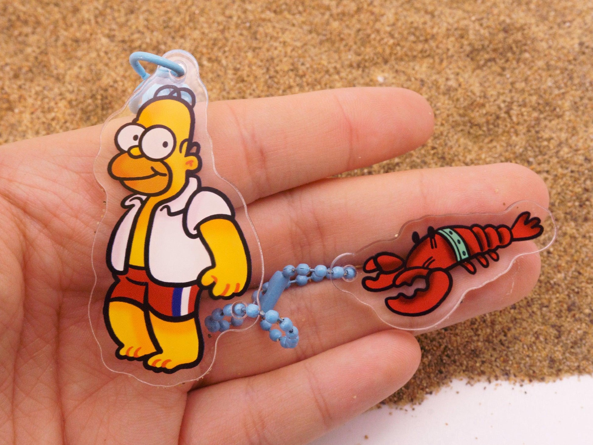 Homer and Pinchy Acrylic Keycharm AlienInAJar