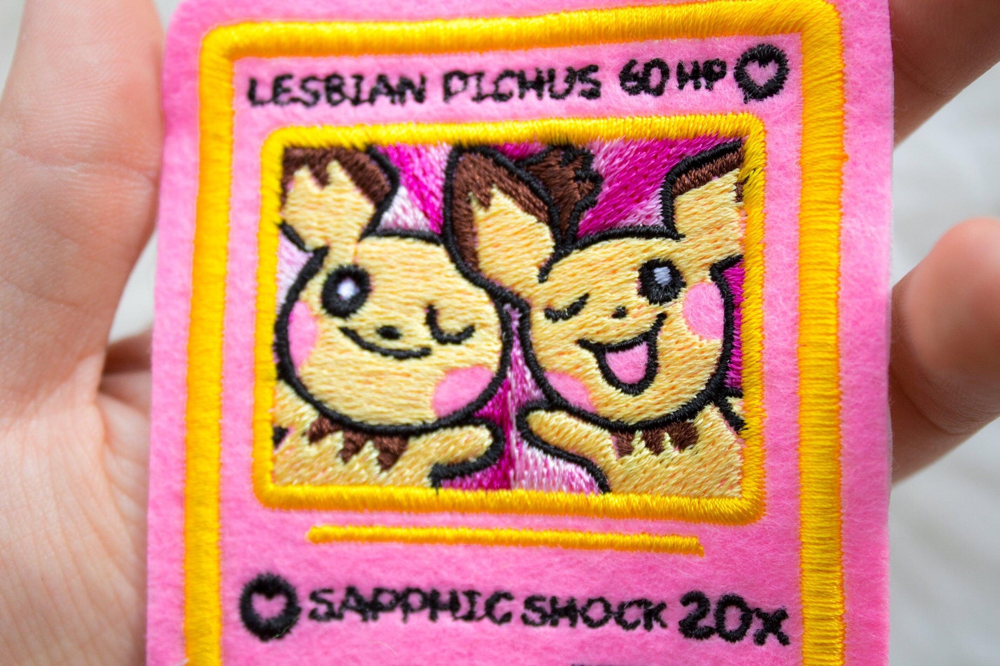 Lesbian Pichus Card Sew-On Patch AlienInAJar