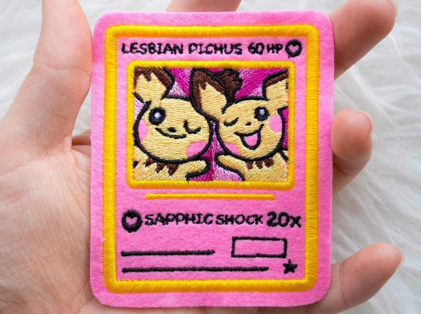 Lesbian Pichus Card Sew-On Patch AlienInAJar