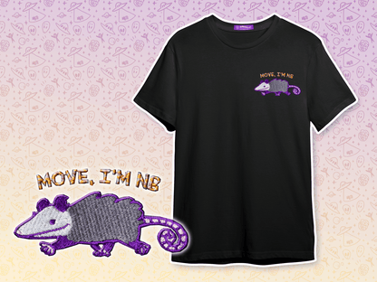 Move I'm **** Embroidered Opossum T-shirt AlienInAJar