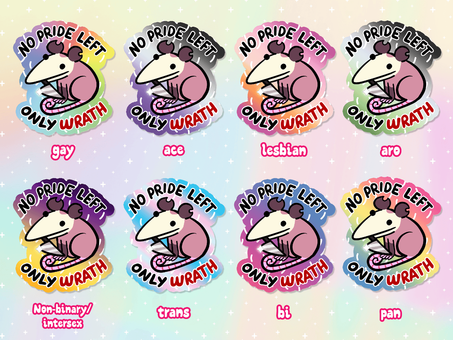 No Pride Left Opossum Stickers AlienInAJar