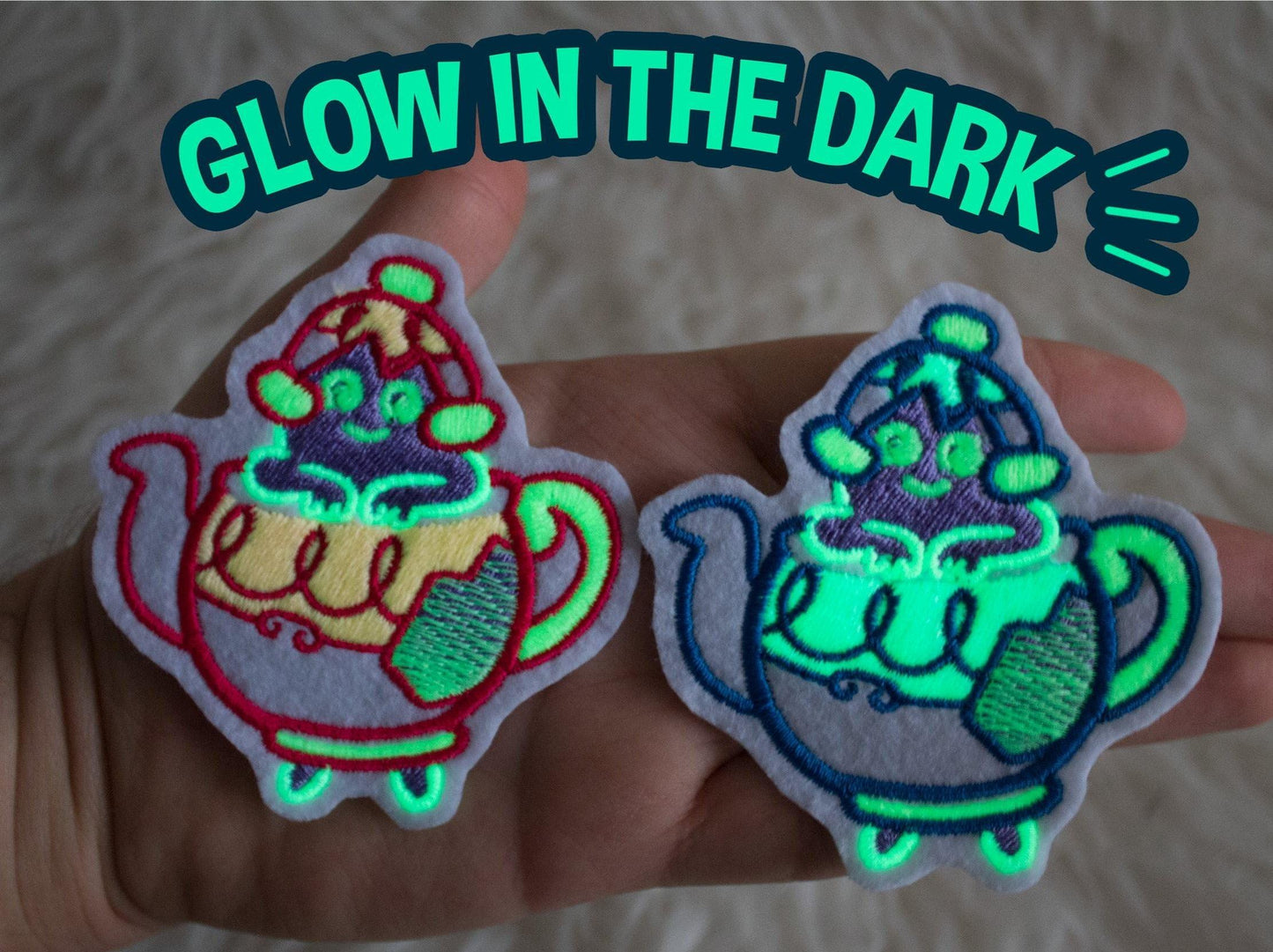 PoIteageıst Glow in the dark Sew-On Patch AlienInAJar