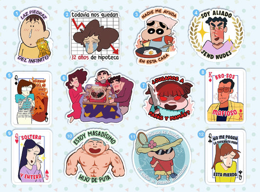 Shin Chan Stickers (Spanish) AlienInAJar