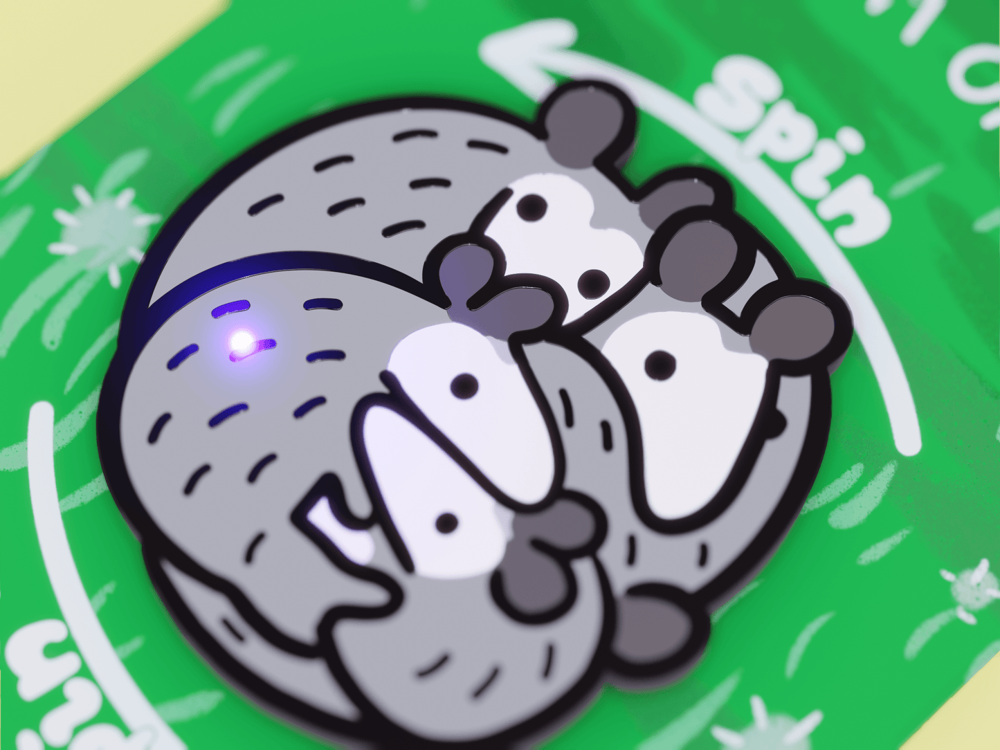 Spinning Opossum Enamel Pin AlienInAJar