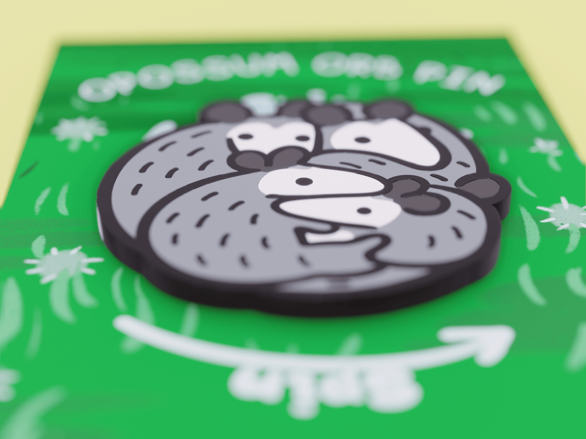 Spinning Opossum Enamel Pin AlienInAJar