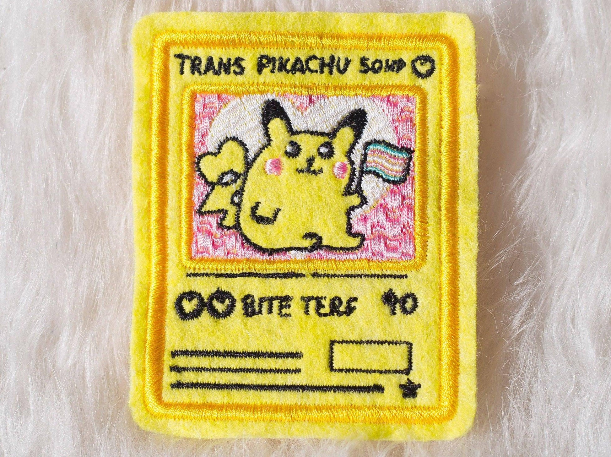 Trans Pikachu Pokemon Card Sew-On Patch AlienInAJar