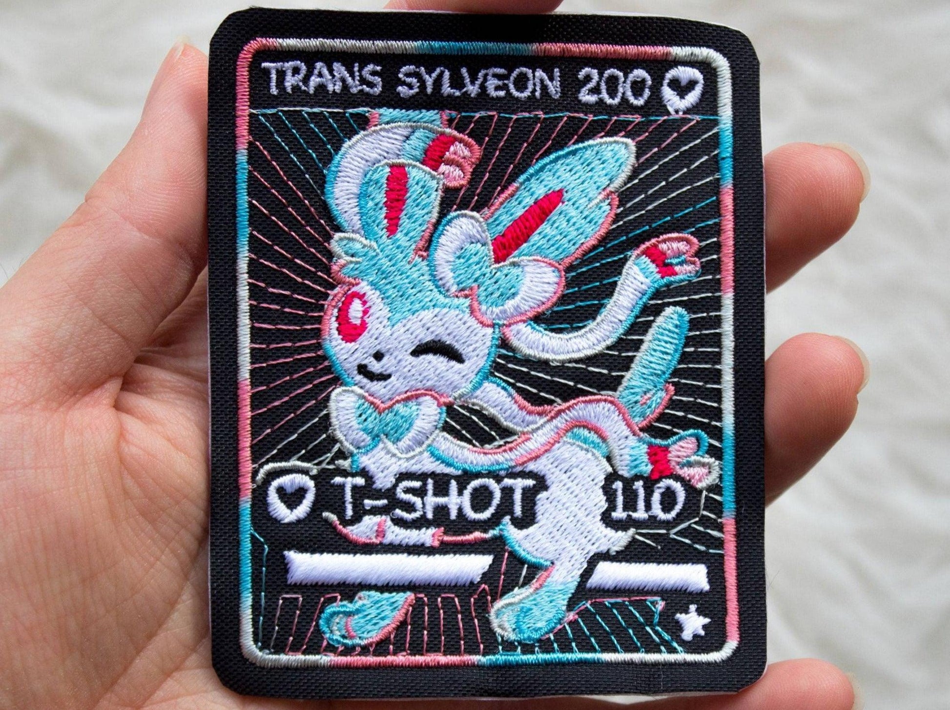 Trans SyIveon Card Sew-On Patch AlienInAJar